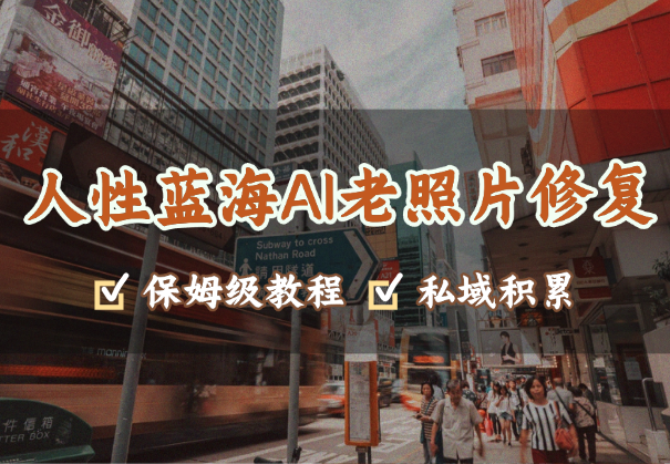 人性蓝海AI老照片修复项目保姆级教程，私域积累型项目-老杨电玩