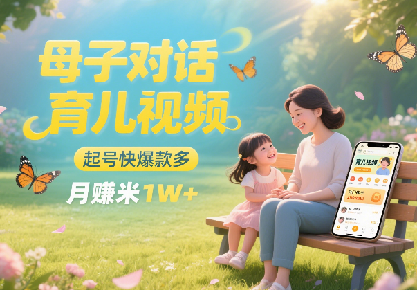 AI生成母子对话育儿类视频，起号快爆款多，小白宝妈轻松学