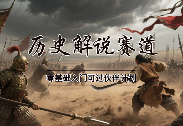 历史解说蓝海赛道，机会多多，适合零基础入门，可过伙伴计划